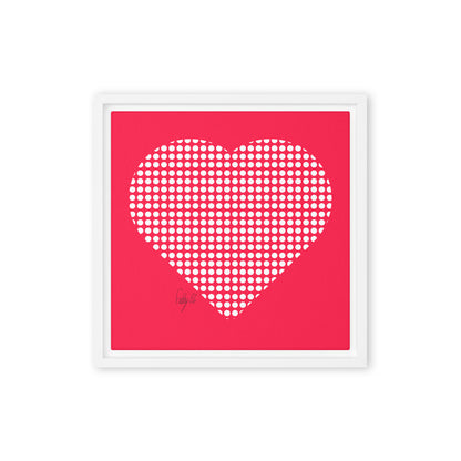 In love (dotted heart) framed canvas