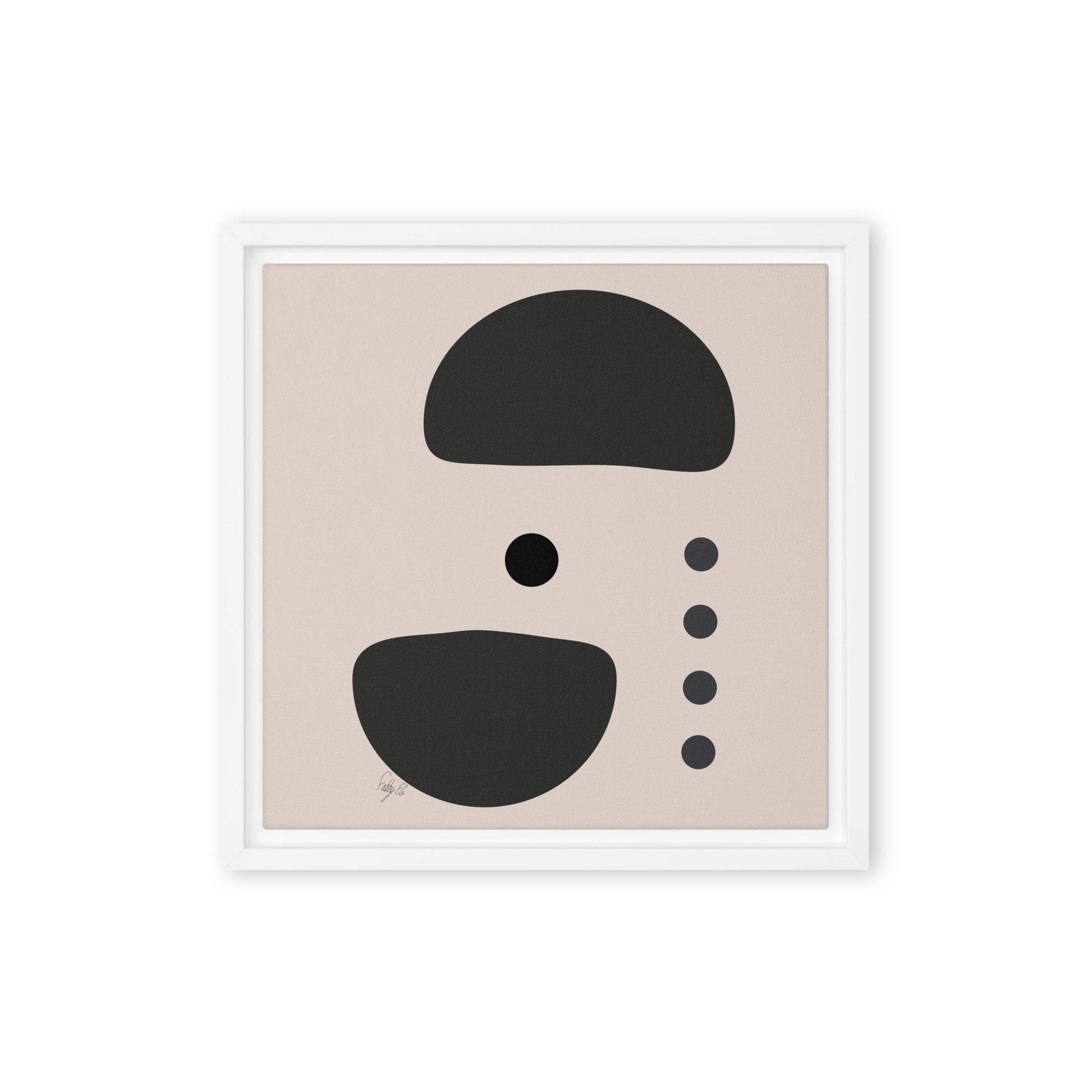 Dots taking sides Light pale framed canvas