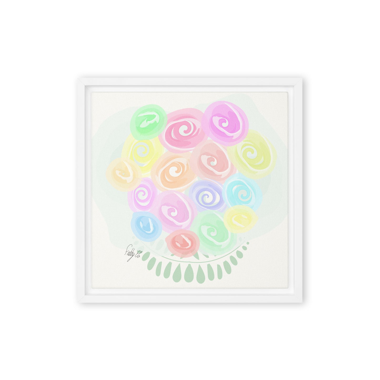 Bouquet of flowers framed canvas