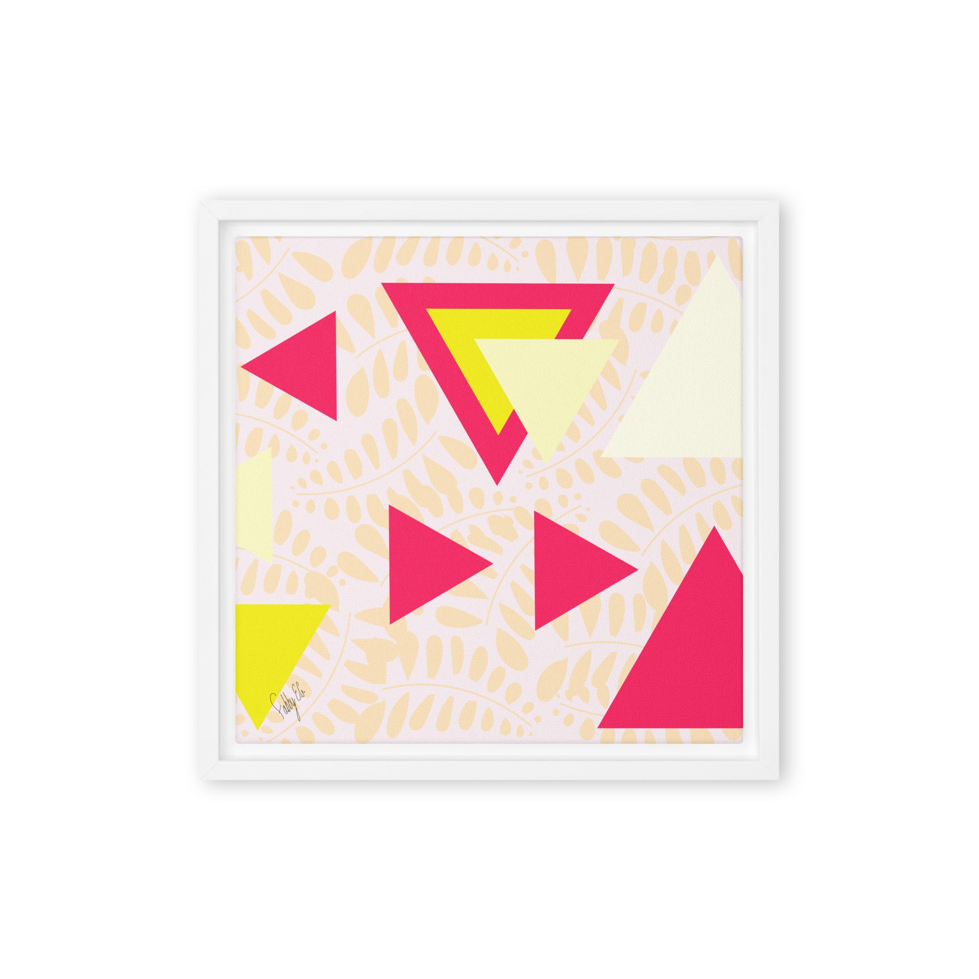 Triangular petals framed canvas