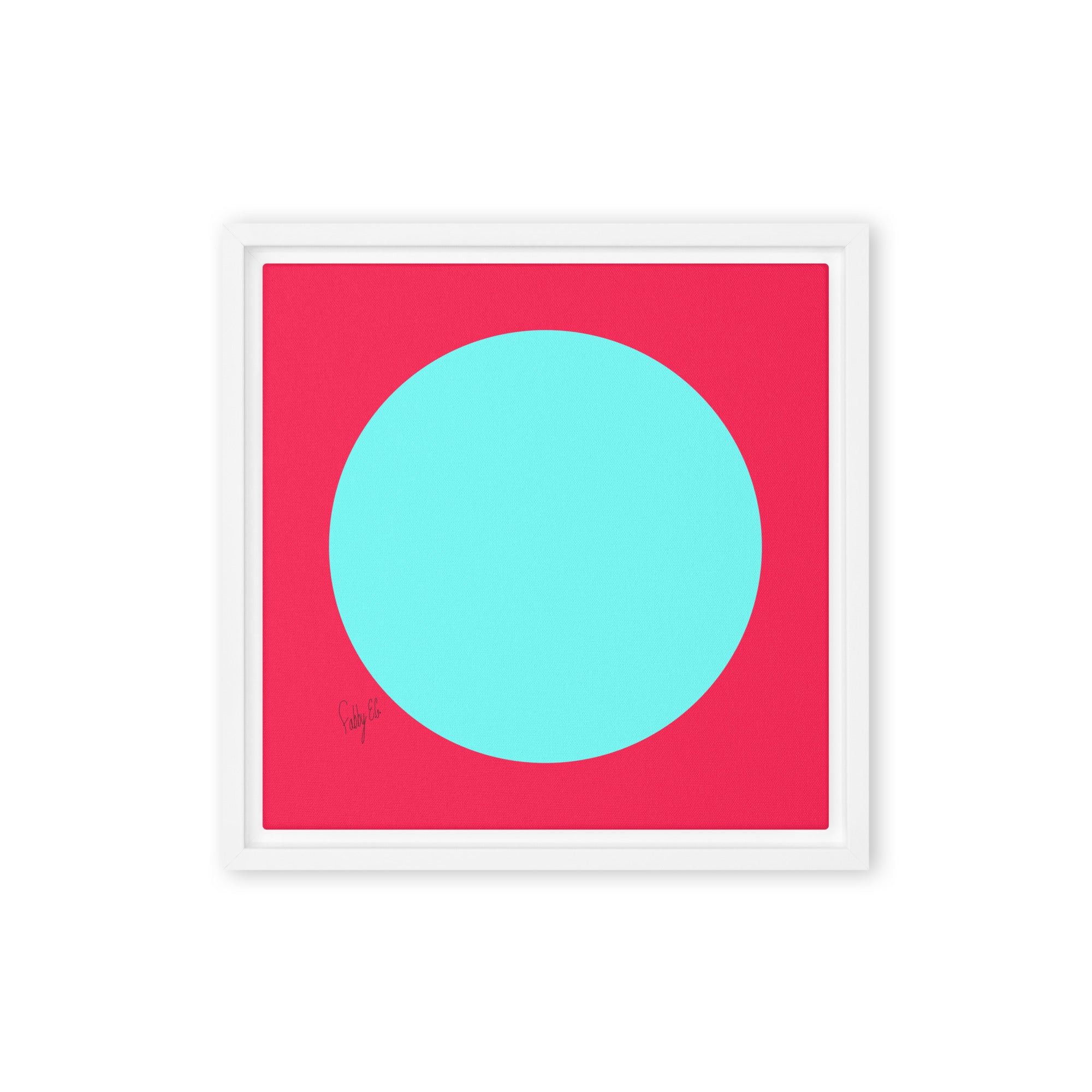 Circling around pink framed canvas