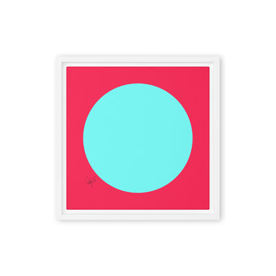 Circling around pink framed canvas