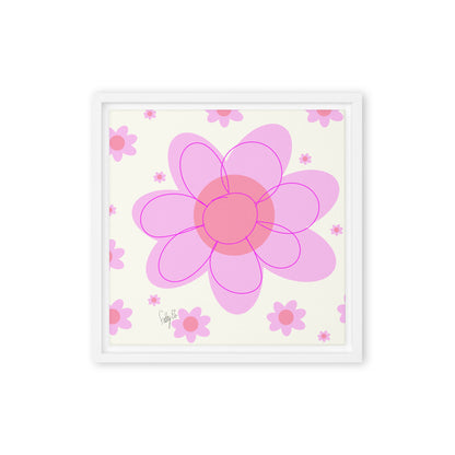 Pink Flower framed canvas