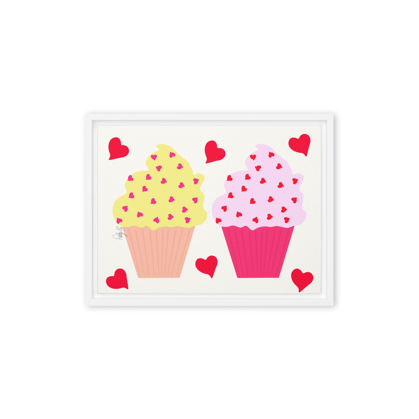 In memory of love cupcakes framed canvas