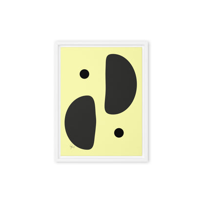 Mirror effect dots yellow warmth framed canvas