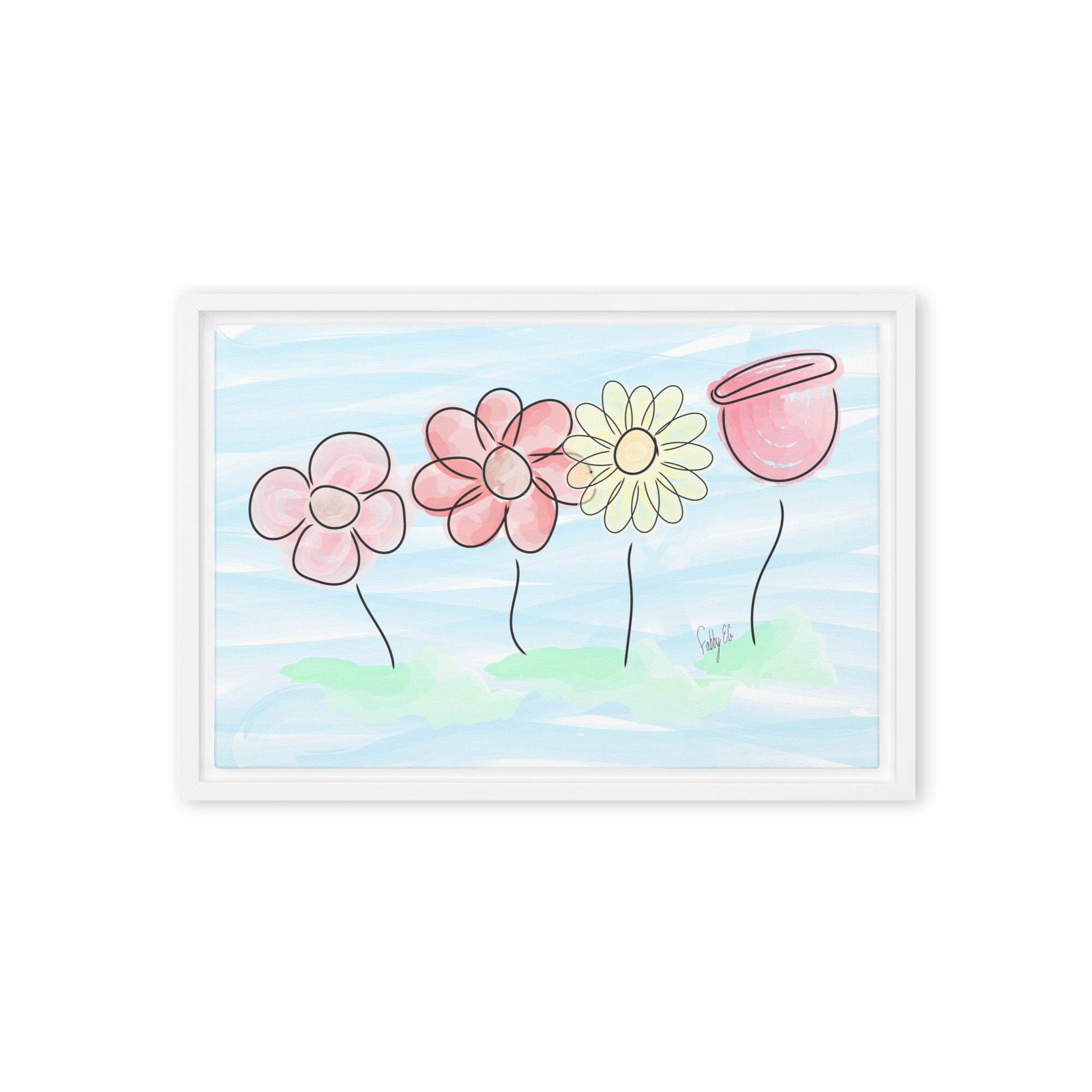 Buying myself four flowers framed canvas