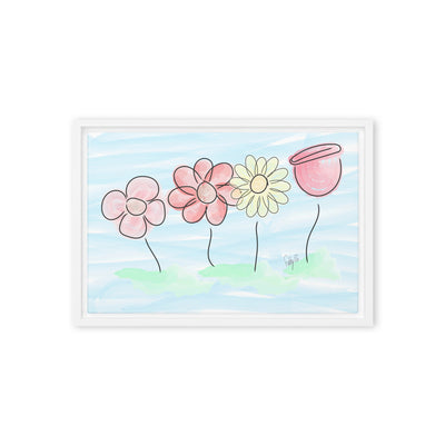 Buying myself four flowers framed canvas