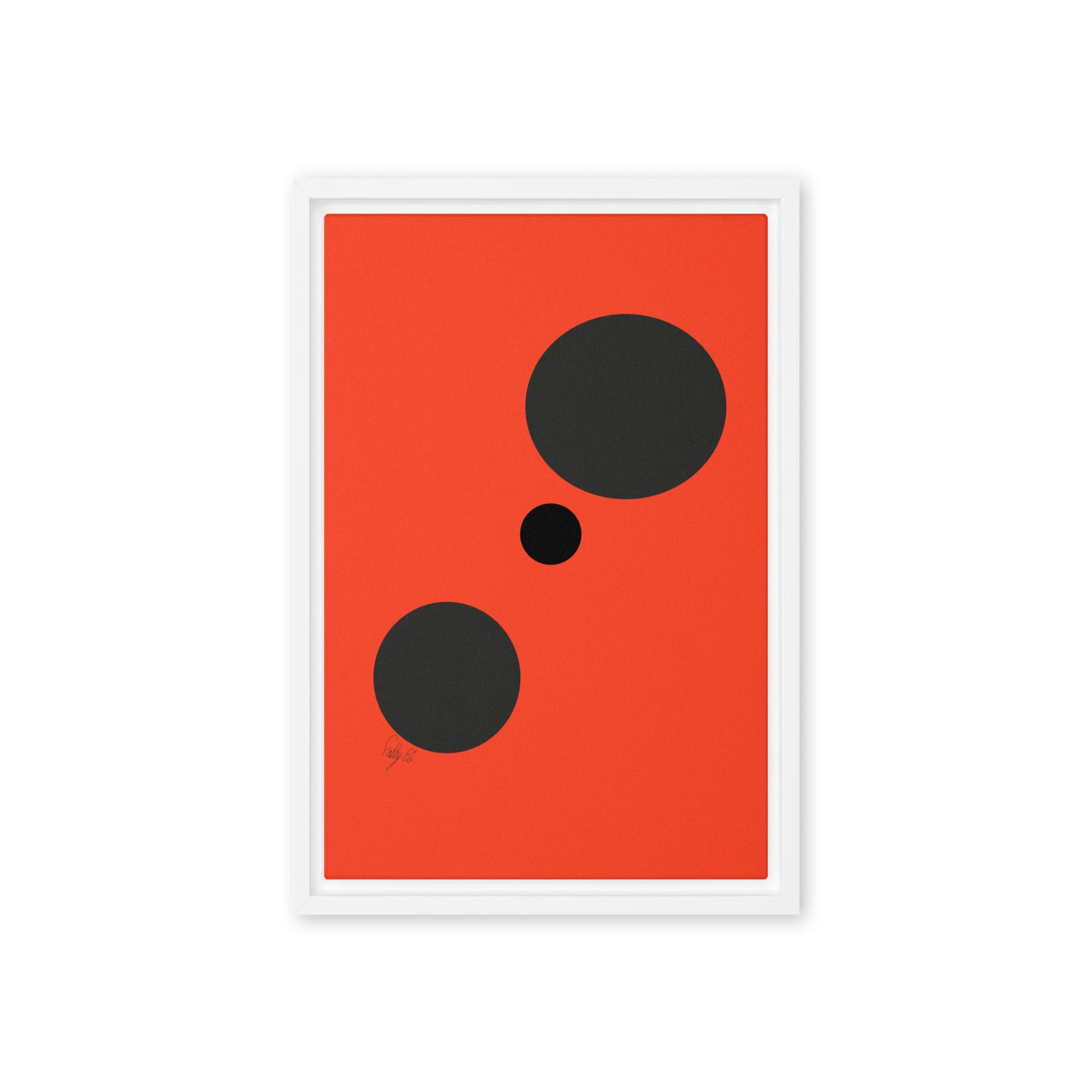 Dots orange framed canvas