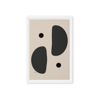 Mirror effect dots pale framed canvas