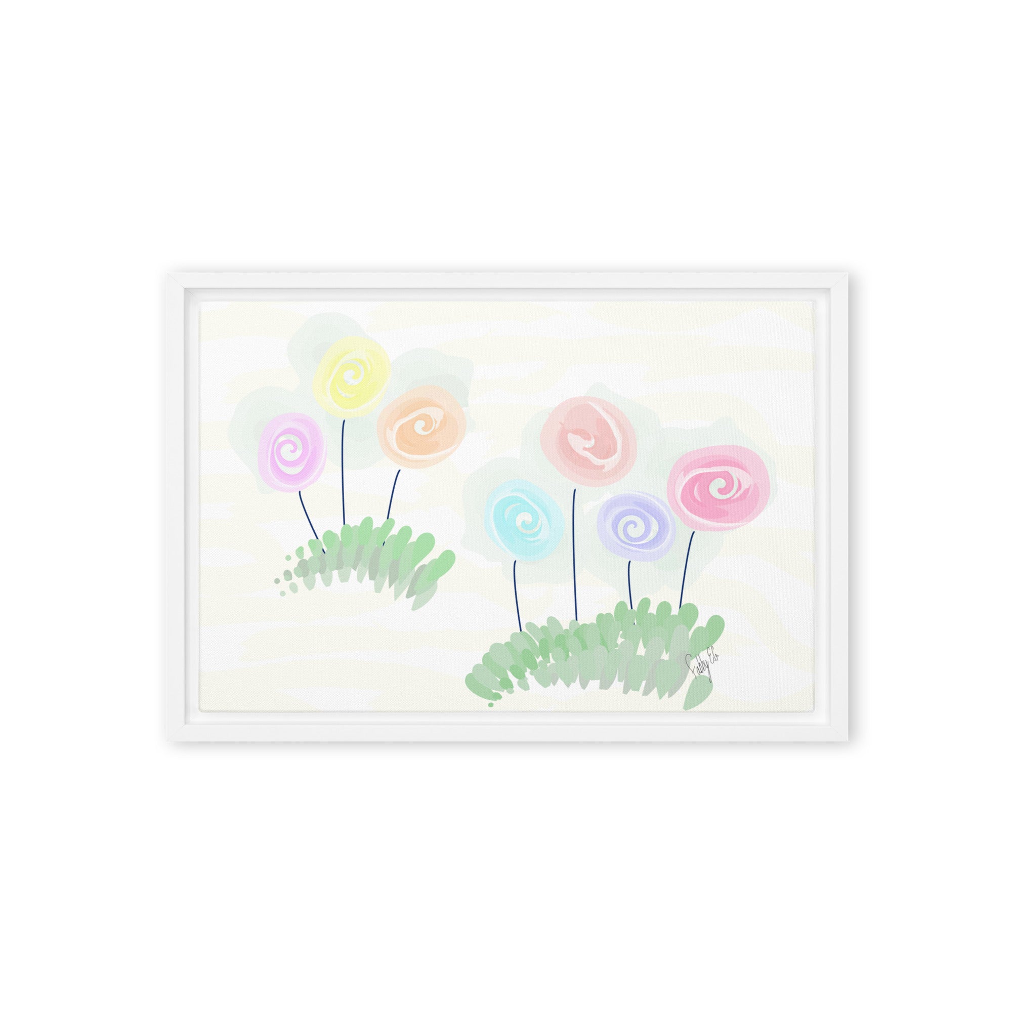 Women’s day flowers framed canvas