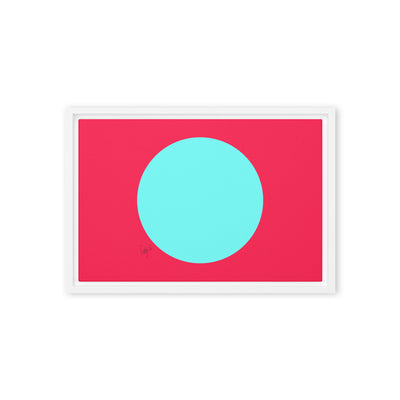 Circling around pink framed canvas