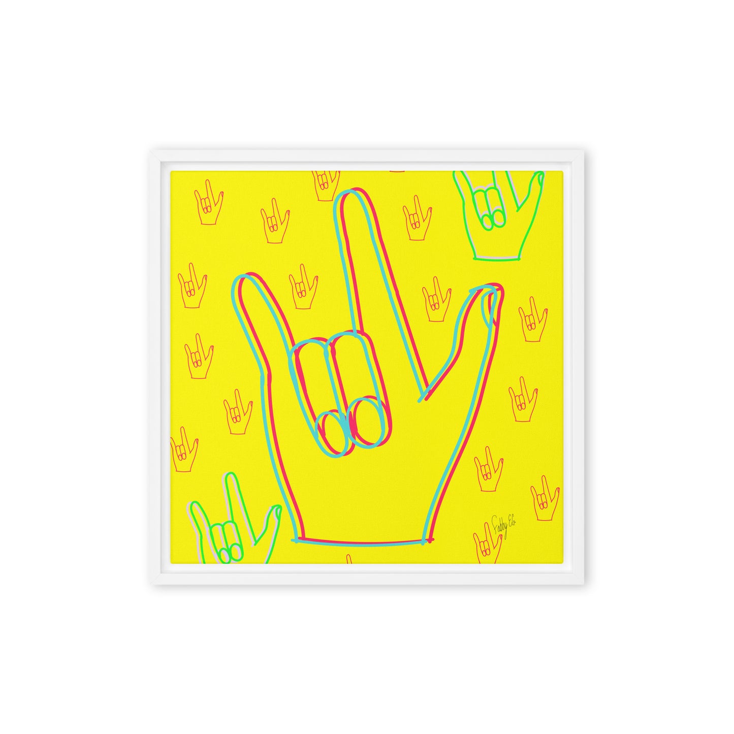 I love you sign language framed canvas