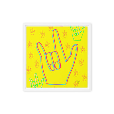 I love you sign language framed canvas