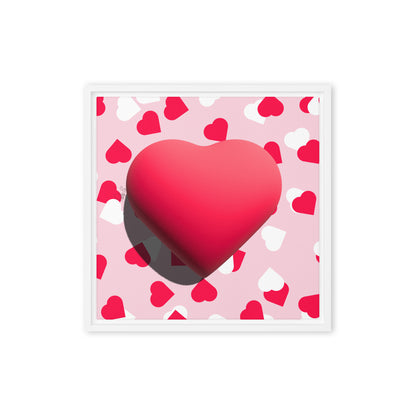 Valentines heart for love framed canvas