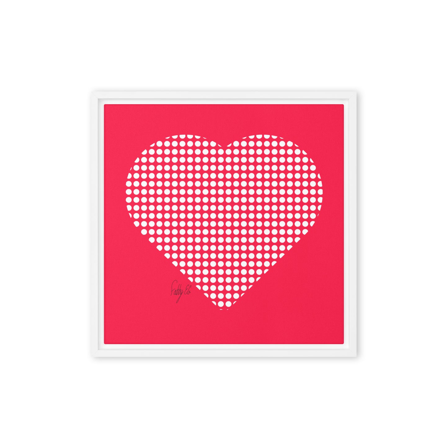 In love (dotted heart) framed canvas