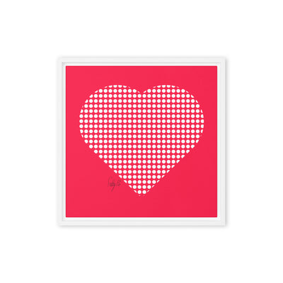 In love (dotted heart) framed canvas