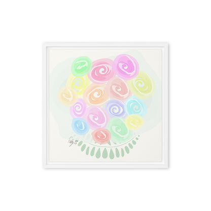 Bouquet of flowers framed canvas