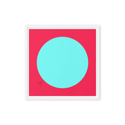 Circling around pink framed canvas