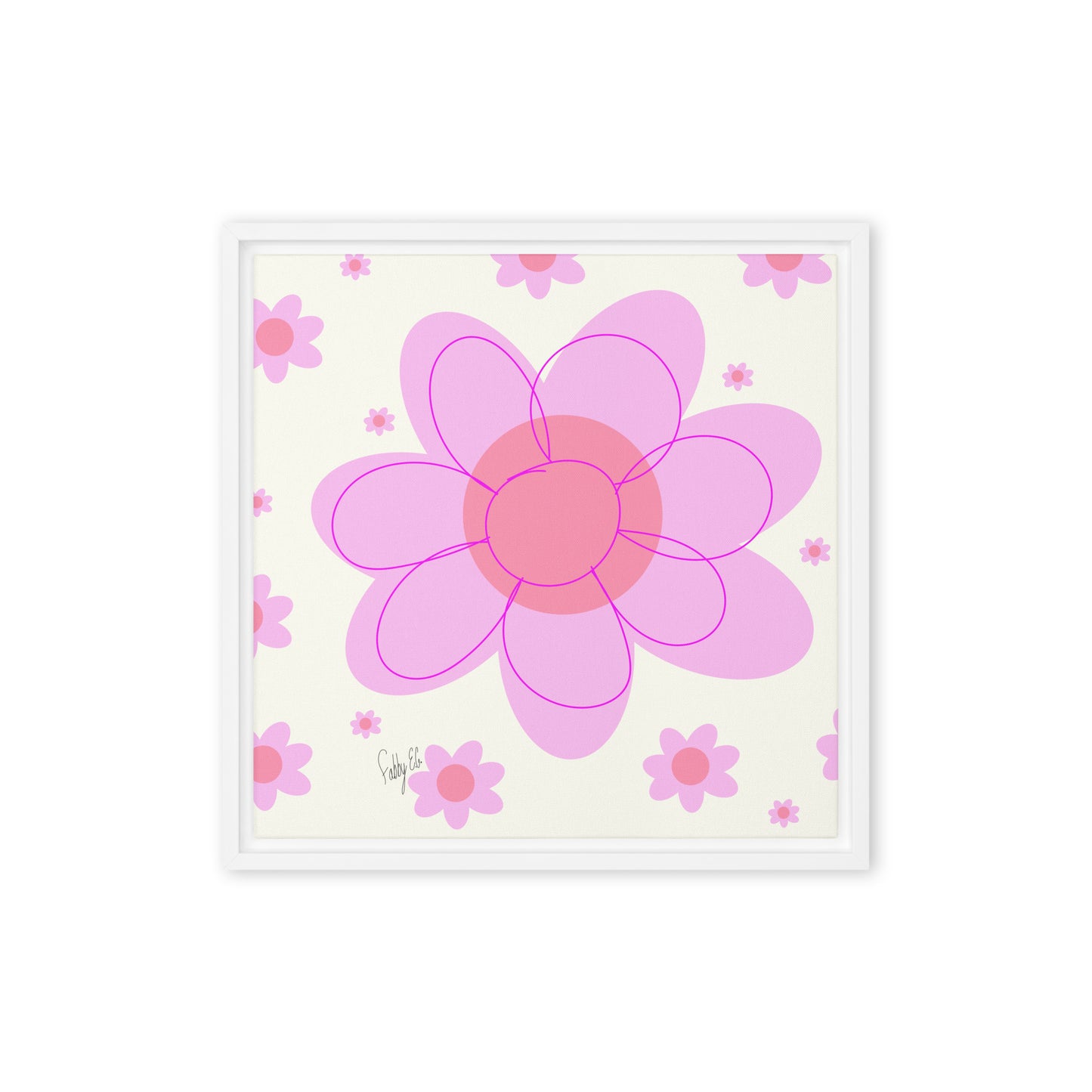 Pink Flower framed canvas