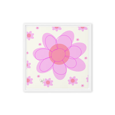Pink Flower framed canvas