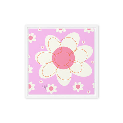 Yellow flower framed canvas