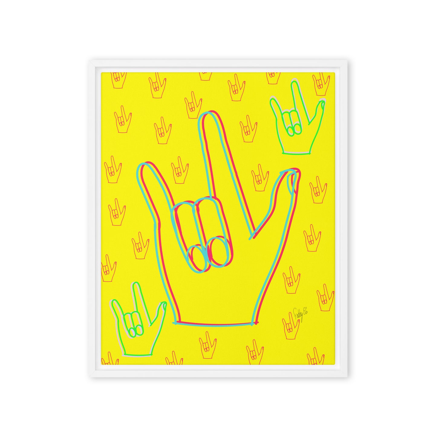 I love you sign language framed canvas