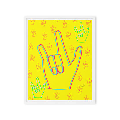 I love you sign language framed canvas