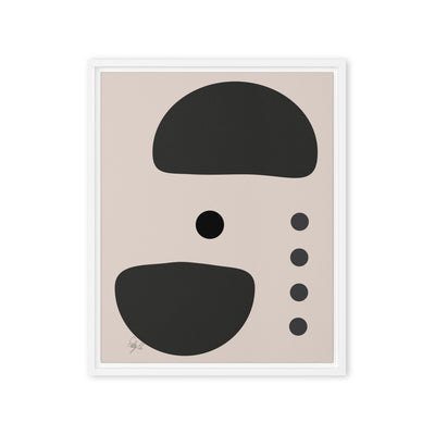 Dots taking sides Light pale framed canvas