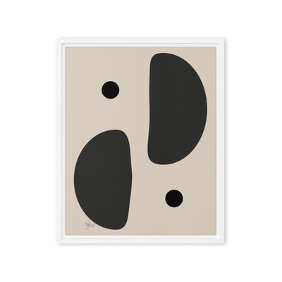 Mirror effect dots pale framed canvas