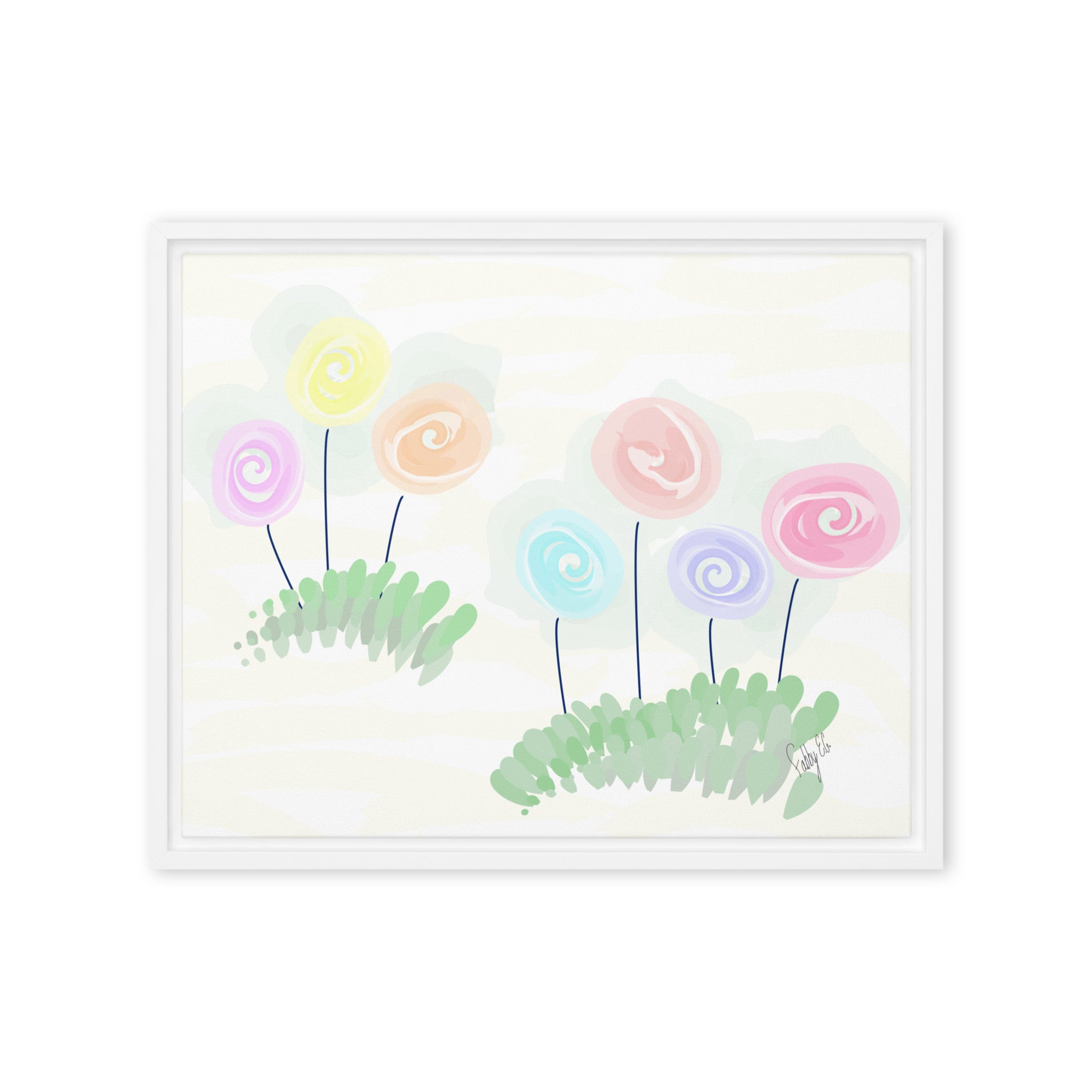 Women’s day flowers framed canvas