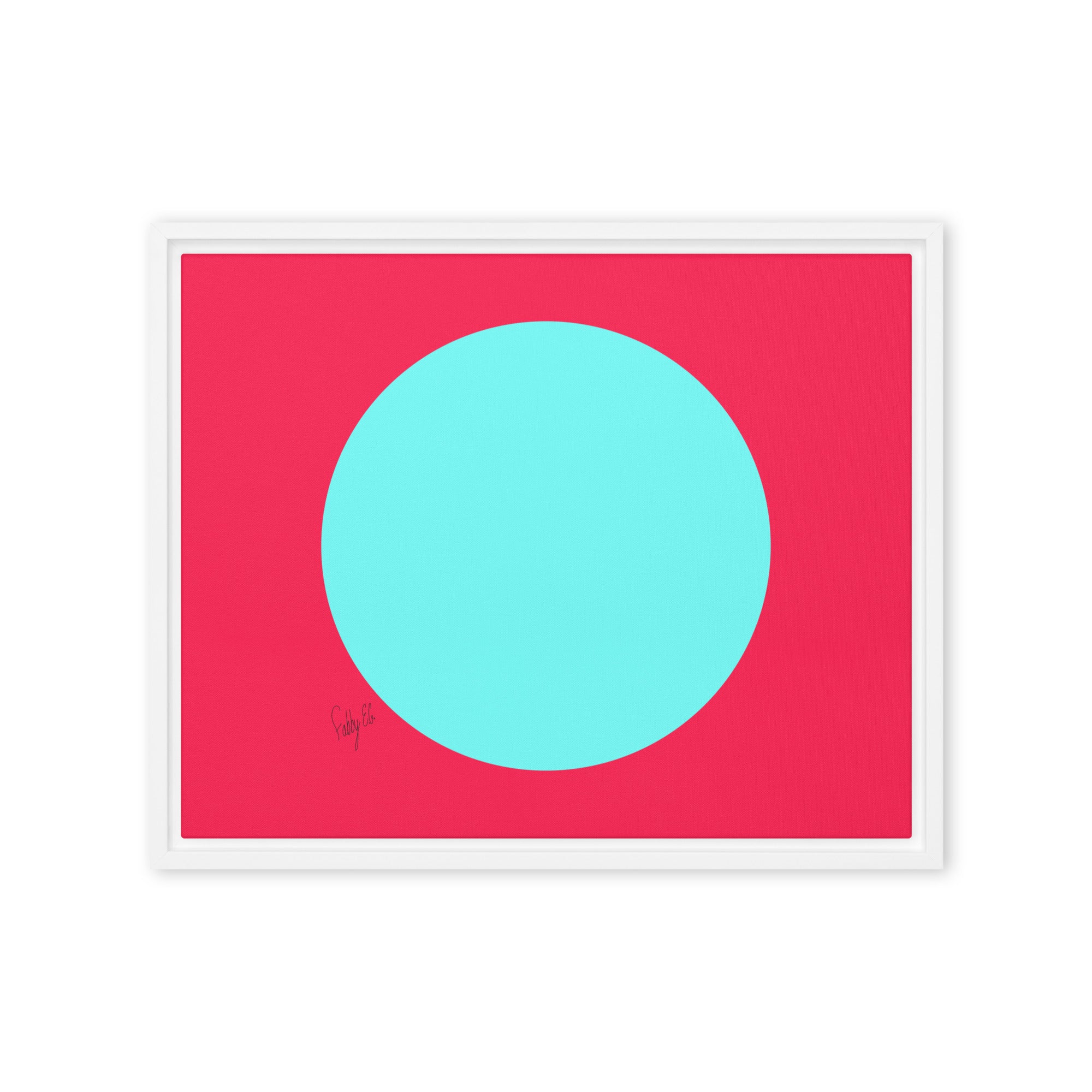 Circling around pink framed canvas