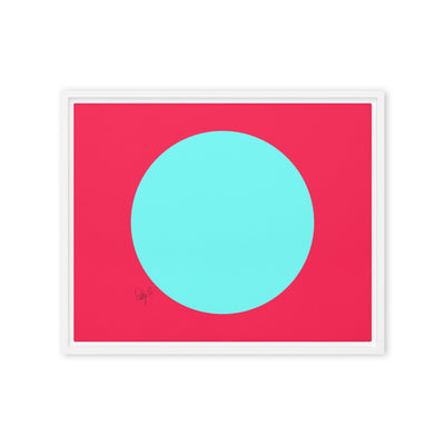 Circling around pink framed canvas