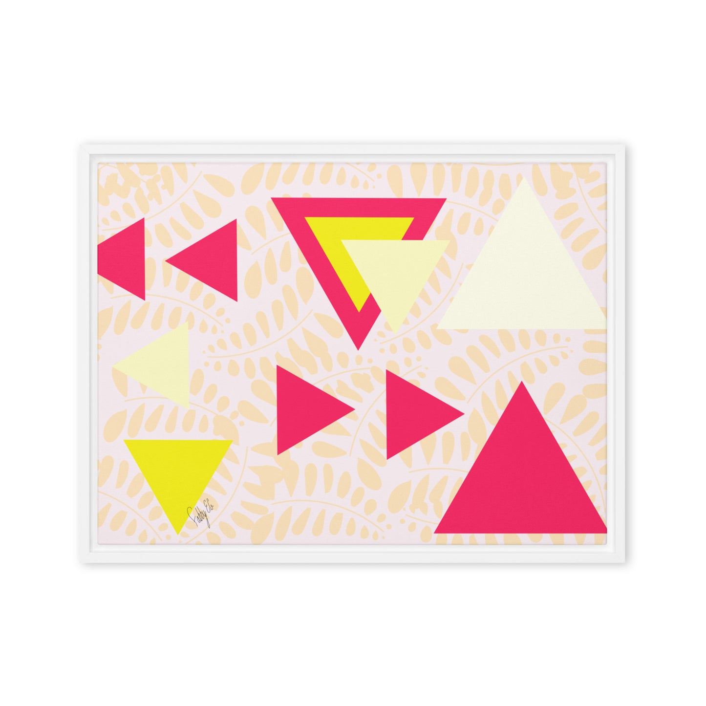 Triangular petals framed canvas