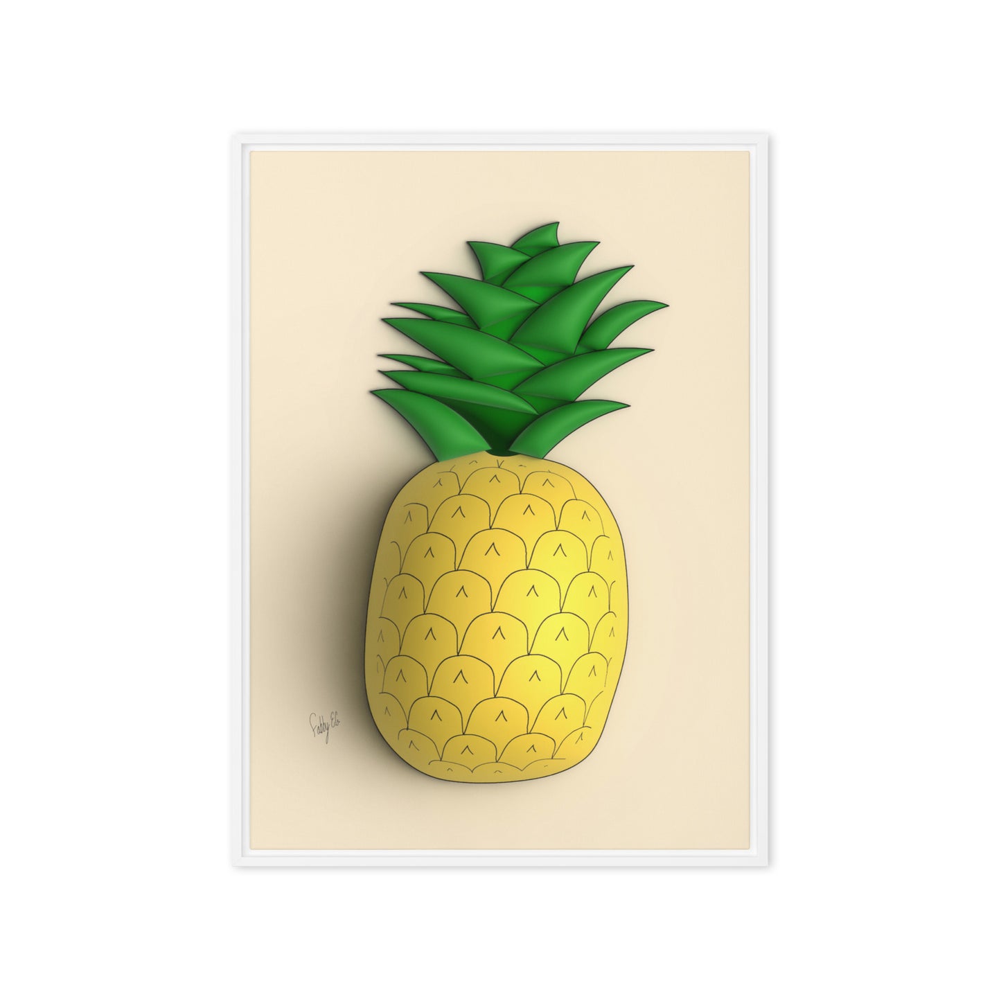 Pineapple 3D framed canvas