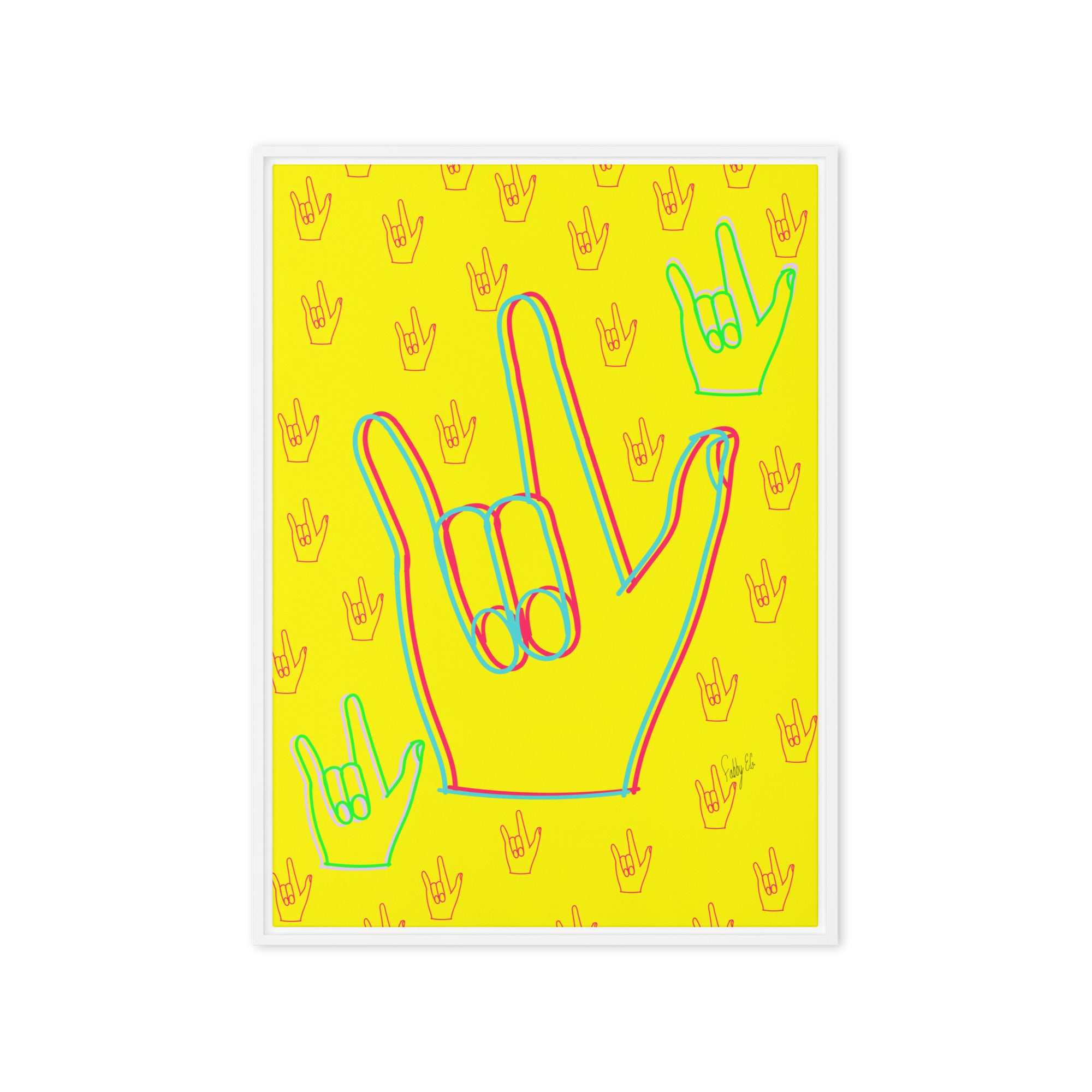 I love you sign language framed canvas