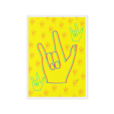 I love you sign language framed canvas