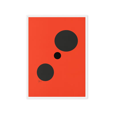 Dots orange framed canvas