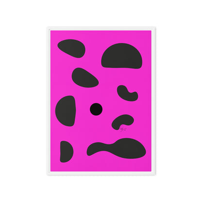 Dots pink framed canvas