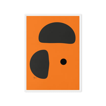 Opposite dots orange framed canvas