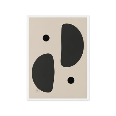 Mirror effect dots pale framed canvas