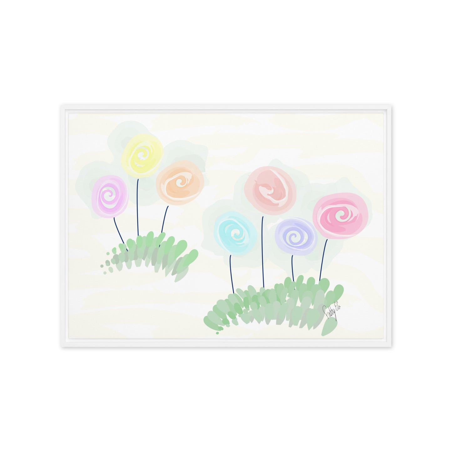 Women’s day flowers framed canvas