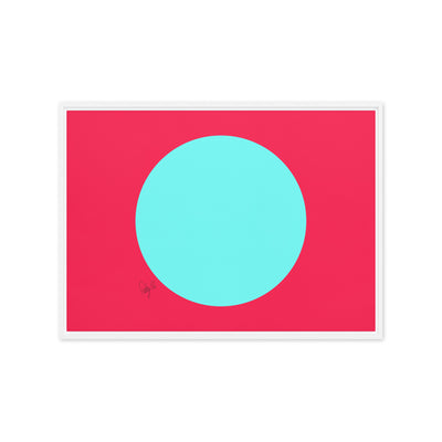 Circling around pink framed canvas