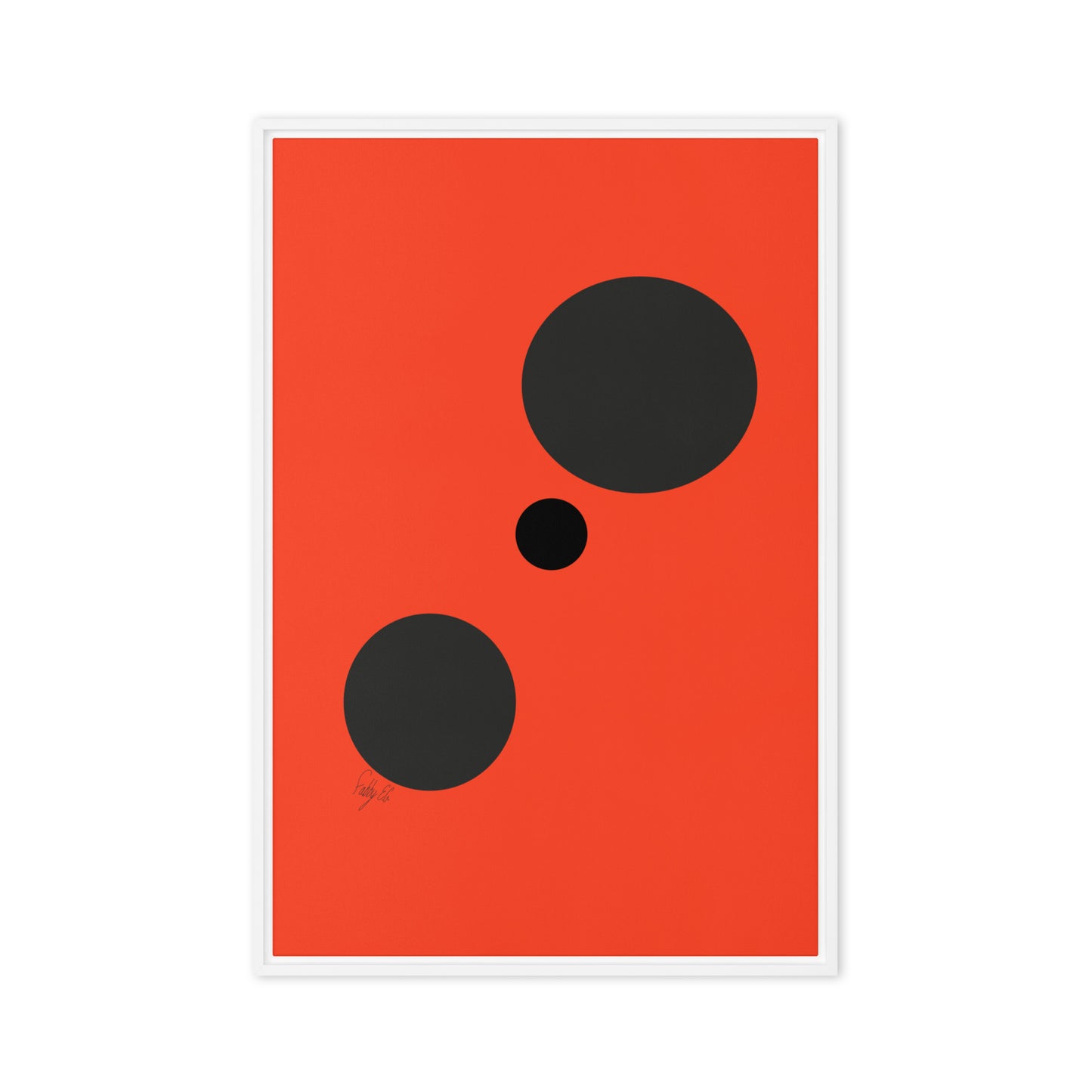 Dots orange framed canvas