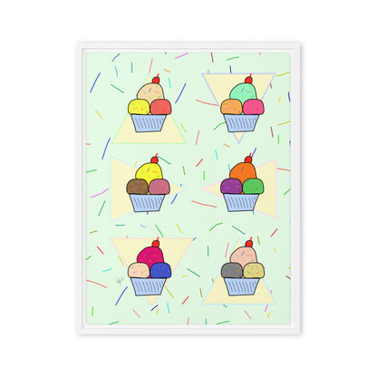 Ice cream time framed canvas