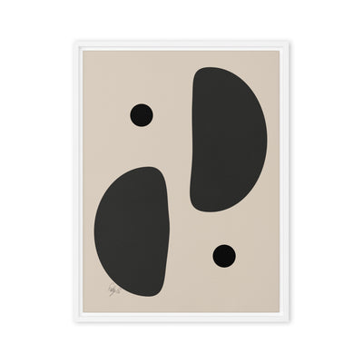 Mirror effect dots pale framed canvas