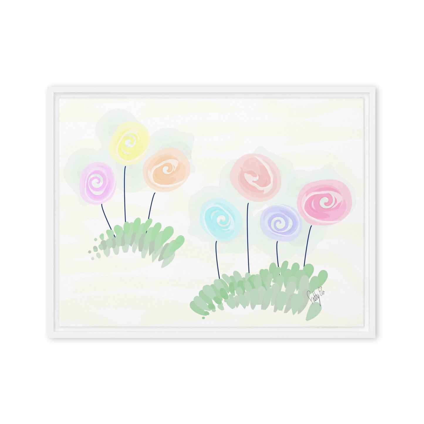 Women’s day flowers framed canvas