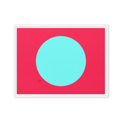Circling around pink framed canvas