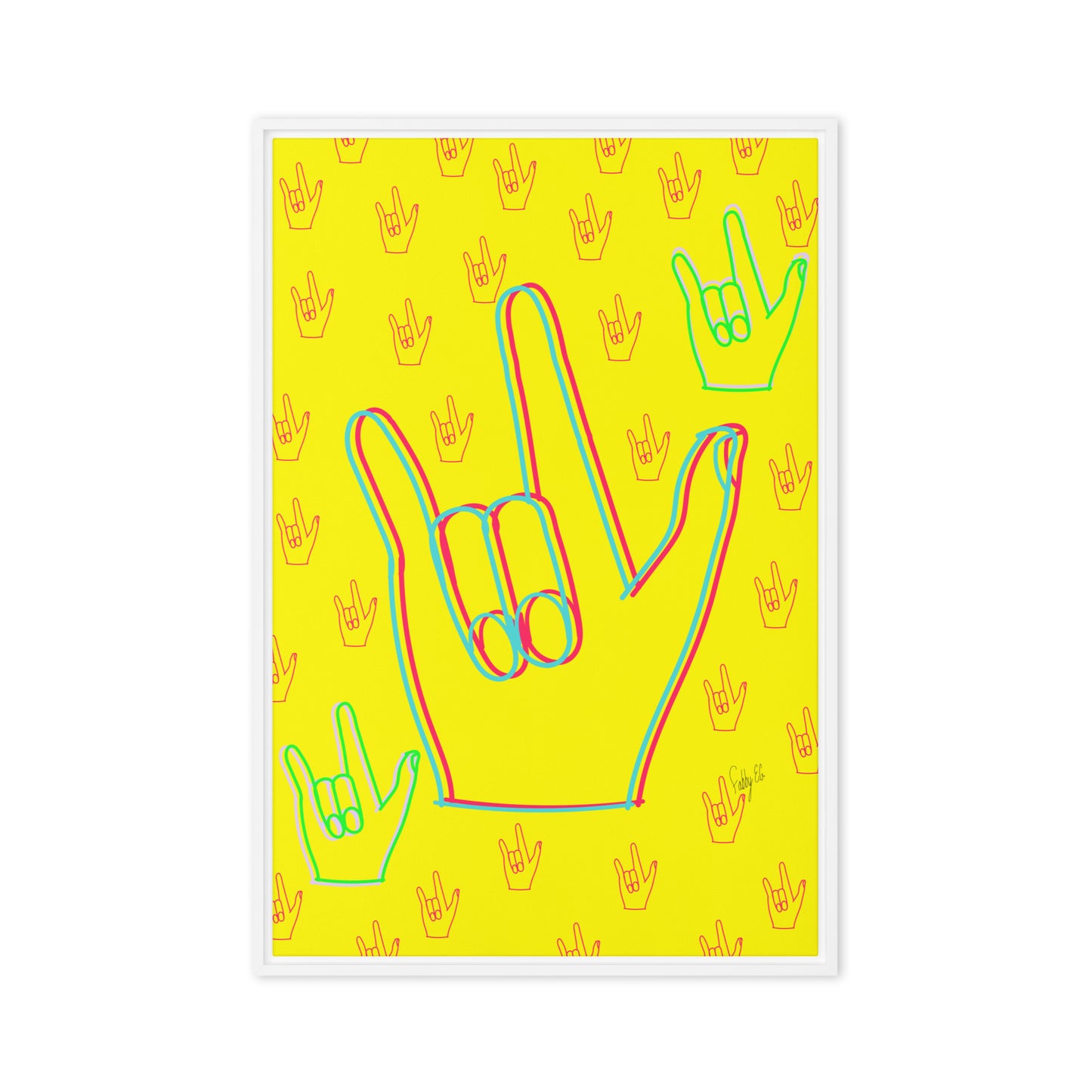 I love you sign language framed canvas