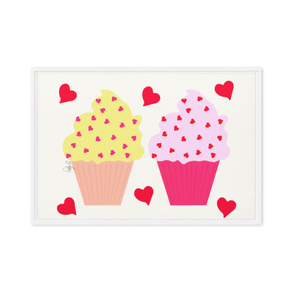 In memory of love cupcakes framed canvas