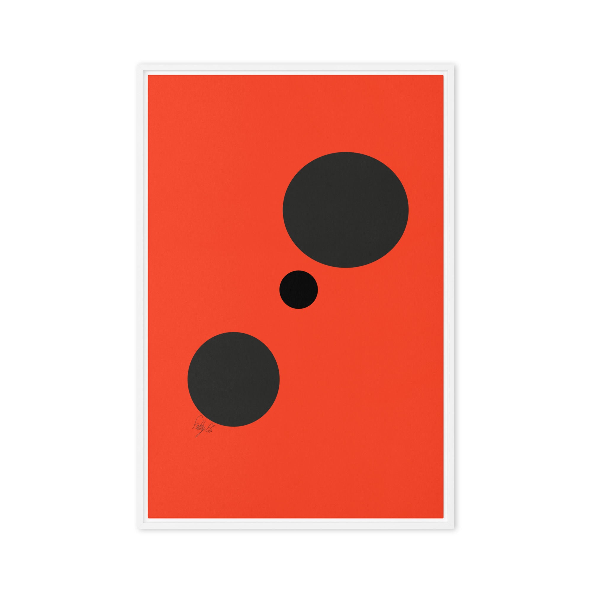Dots orange framed canvas